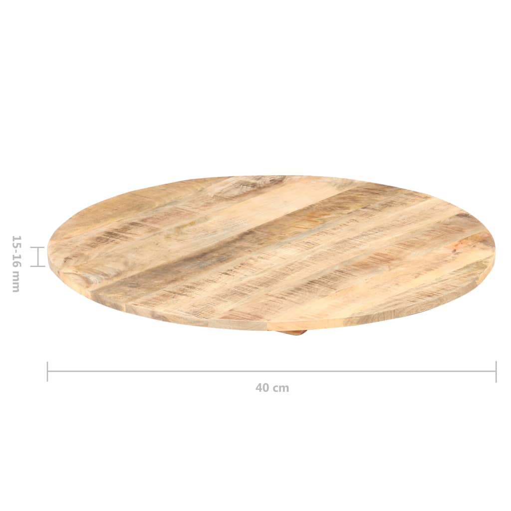 vidaXL Piano Tavolo in Legno Massello di Mango Rotondo 15-16 mm 40 cm