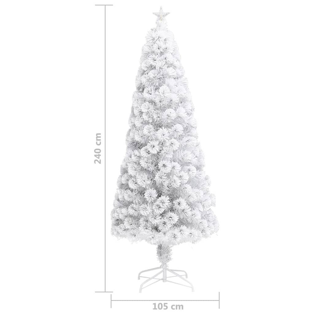 vidaXL Albero Natale Preilluminato Bianco 240 cm in Fibra Ottica