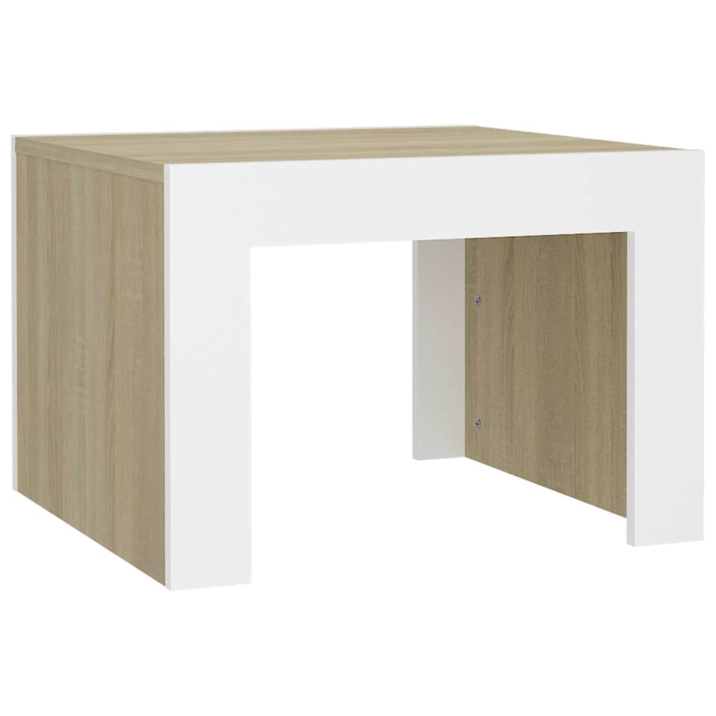 Tavolino Da Salotto Bianco 55x55 Cm - Design Moderno, In Truciolato Resistente, Pratico E Facile Da Pulire