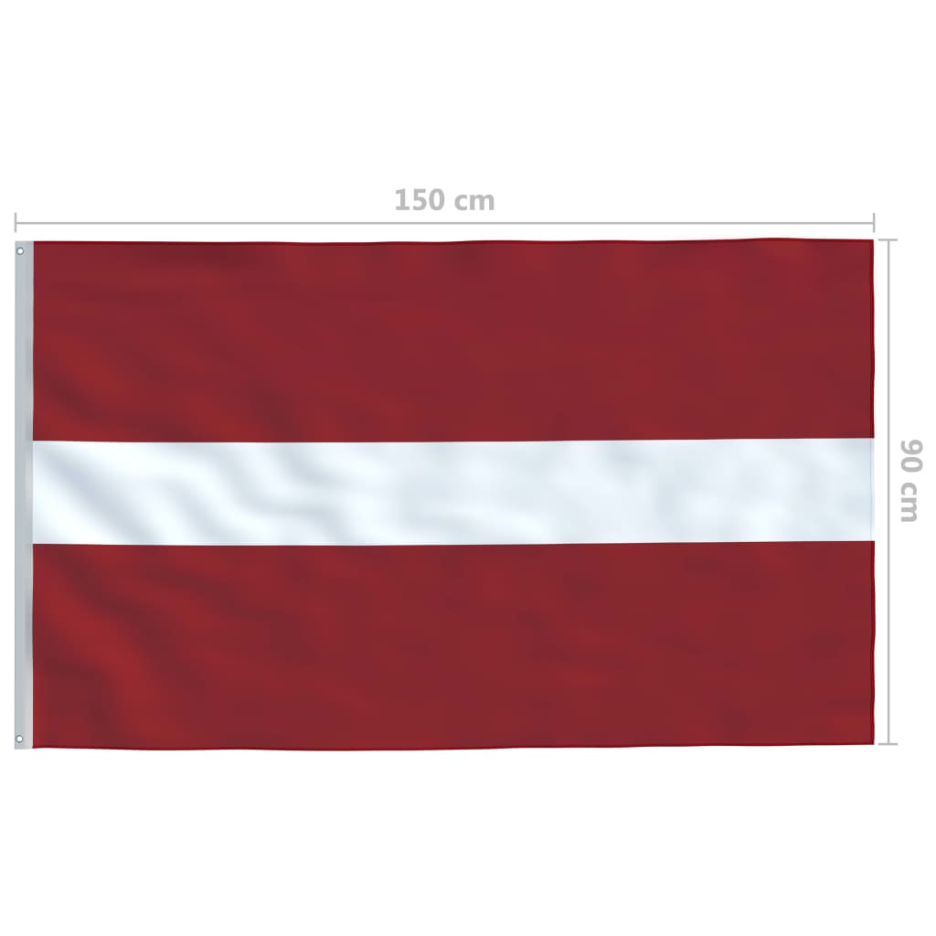 vidaXL Bandiera della Lettonia con Pennone in Alluminio 6,2 m