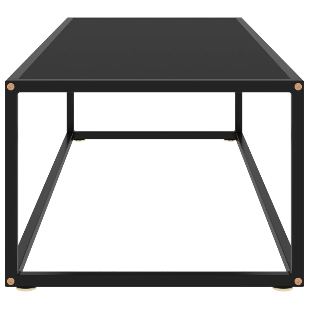 vidaXL Tavolino da Salotto Nero con Vetro Nero 120x50x35 cm