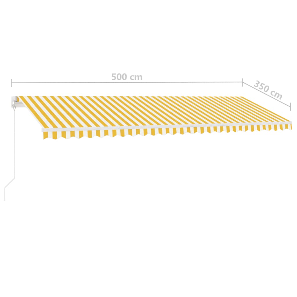 vidaXL Tenda da Sole Retrattile Manuale LED 400x350 cm Giallo Bianco