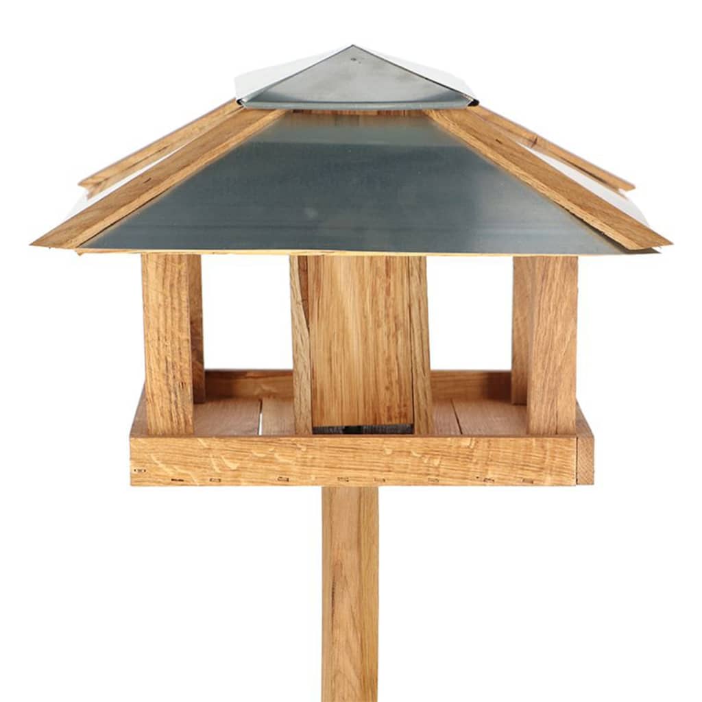 Esschert Design Casetta per Uccelli con Silo e Tetto Quadrato Acciaio