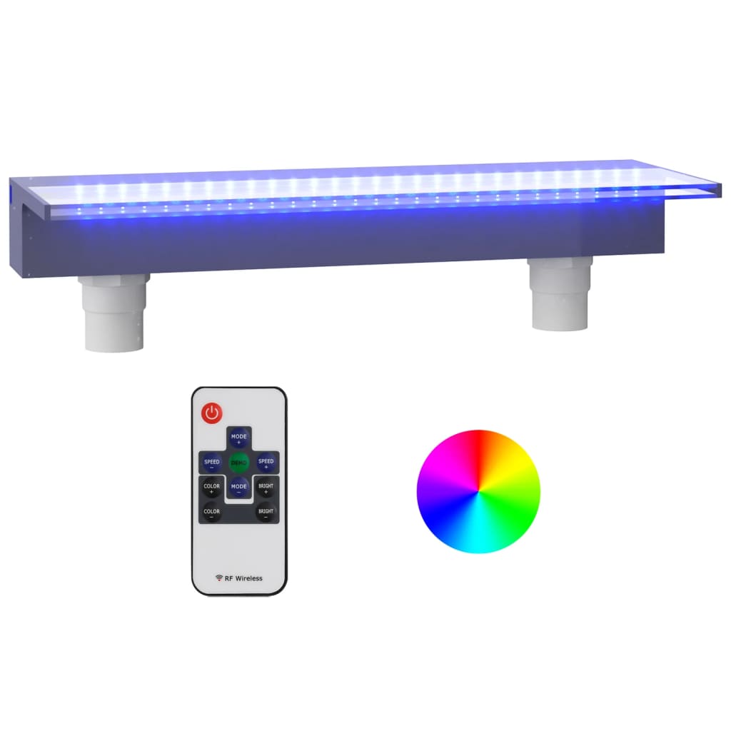 vidaXL Sfioratore a Cascata con LED RGB Acrilico 60 cm