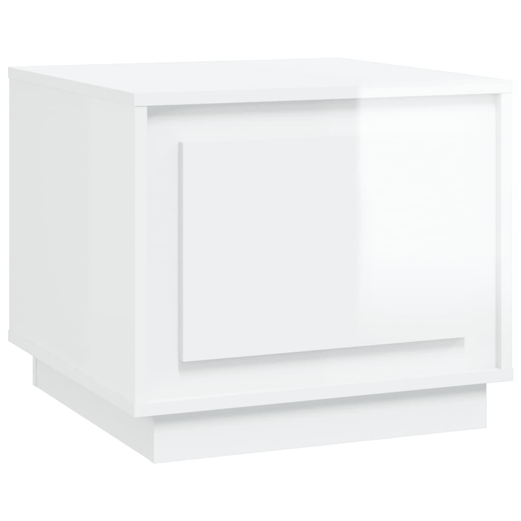 vidaXL Tavolino da Salotto Bianco Lucido 51x50x44 cm Legno Multistrato