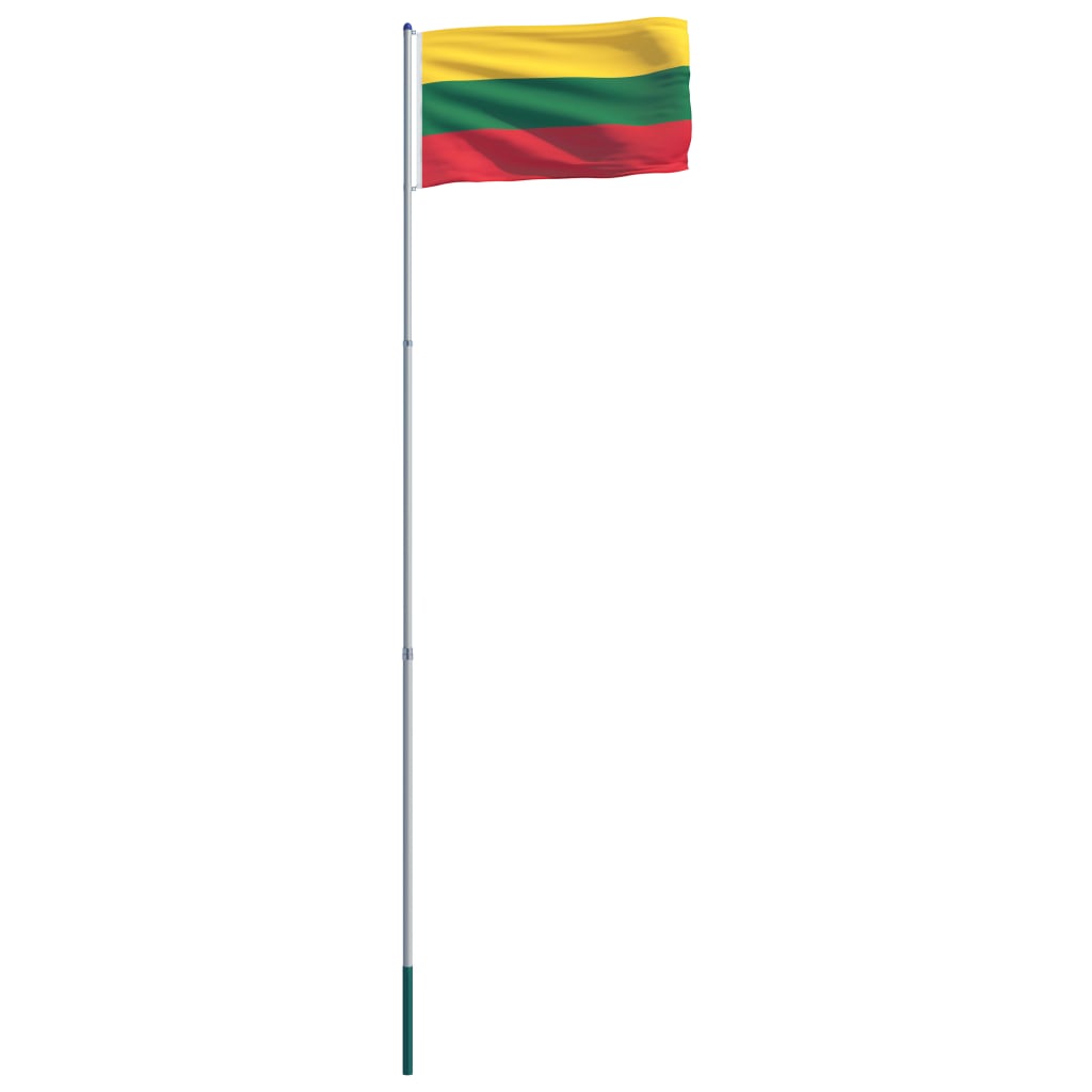 vidaXL Bandiera della Lituania con Pennone in Alluminio 6 m