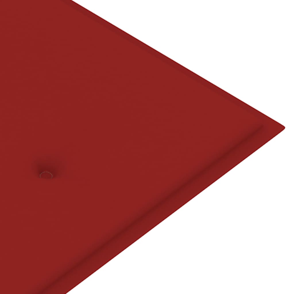 vidaXL Panca da Giardino con Cuscino Rosso 150 cm Legno di Teak