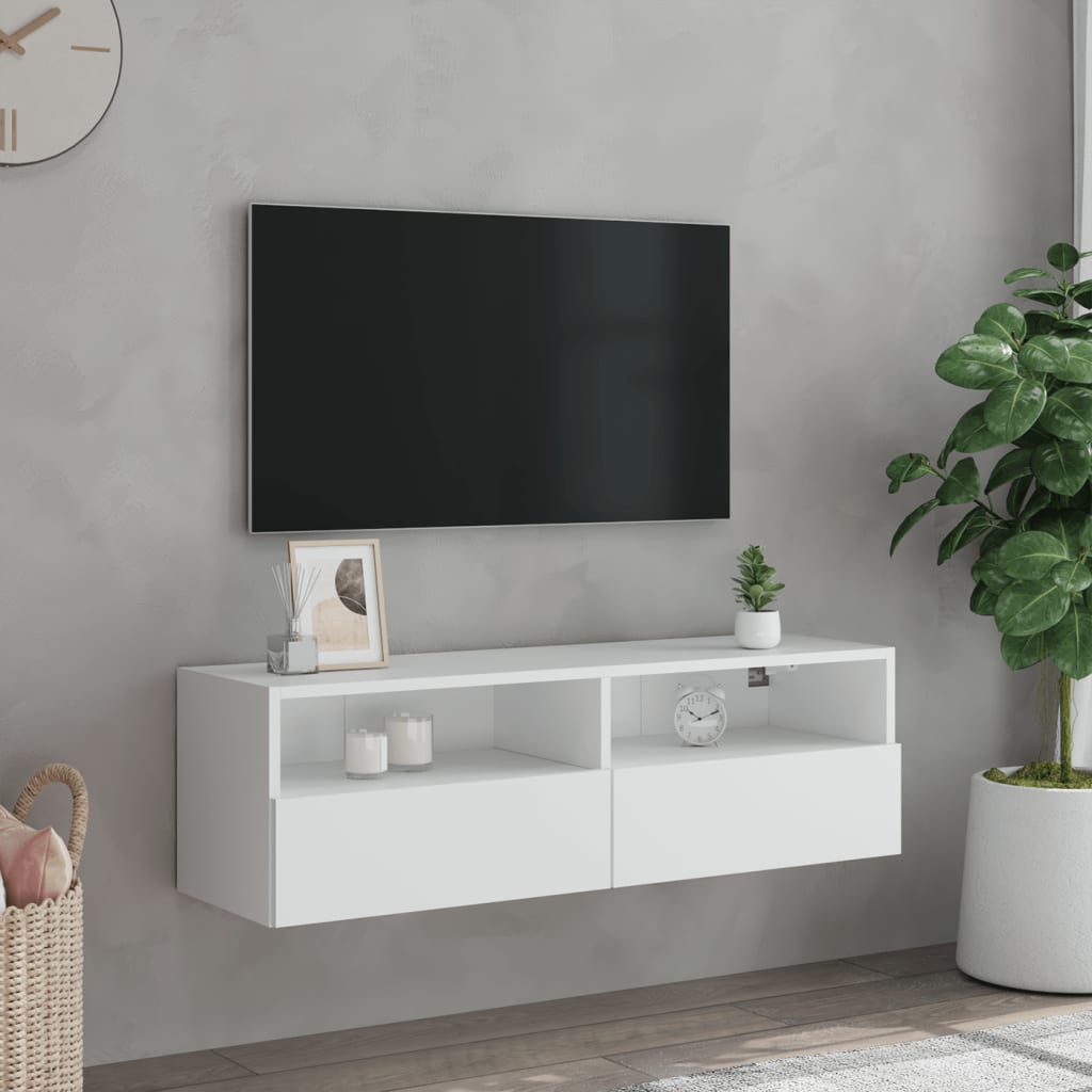 vidaXL Mobile TV a Parete Bianco 100x30x30 cm in Legno Multistrato