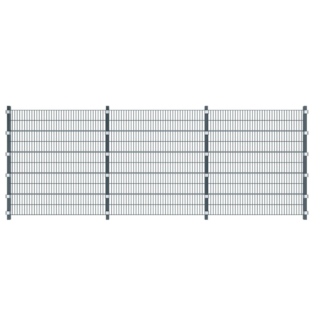 vidaXL Pannelli di Recinzione 4 pz Ferro 6x2 m 24m (Totale) Antracite