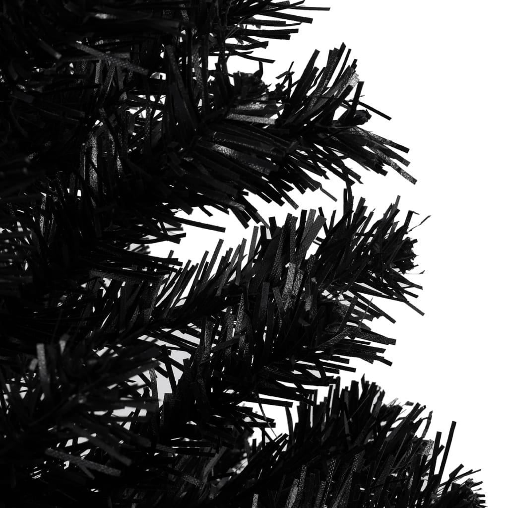 vidaXL Albero di Natale Preilluminato con Palline Nero 150 cm PVC