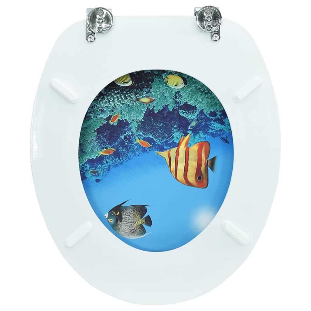 vidaXL Tavoletta WC con Coperchio MDF Design Fondo Mare