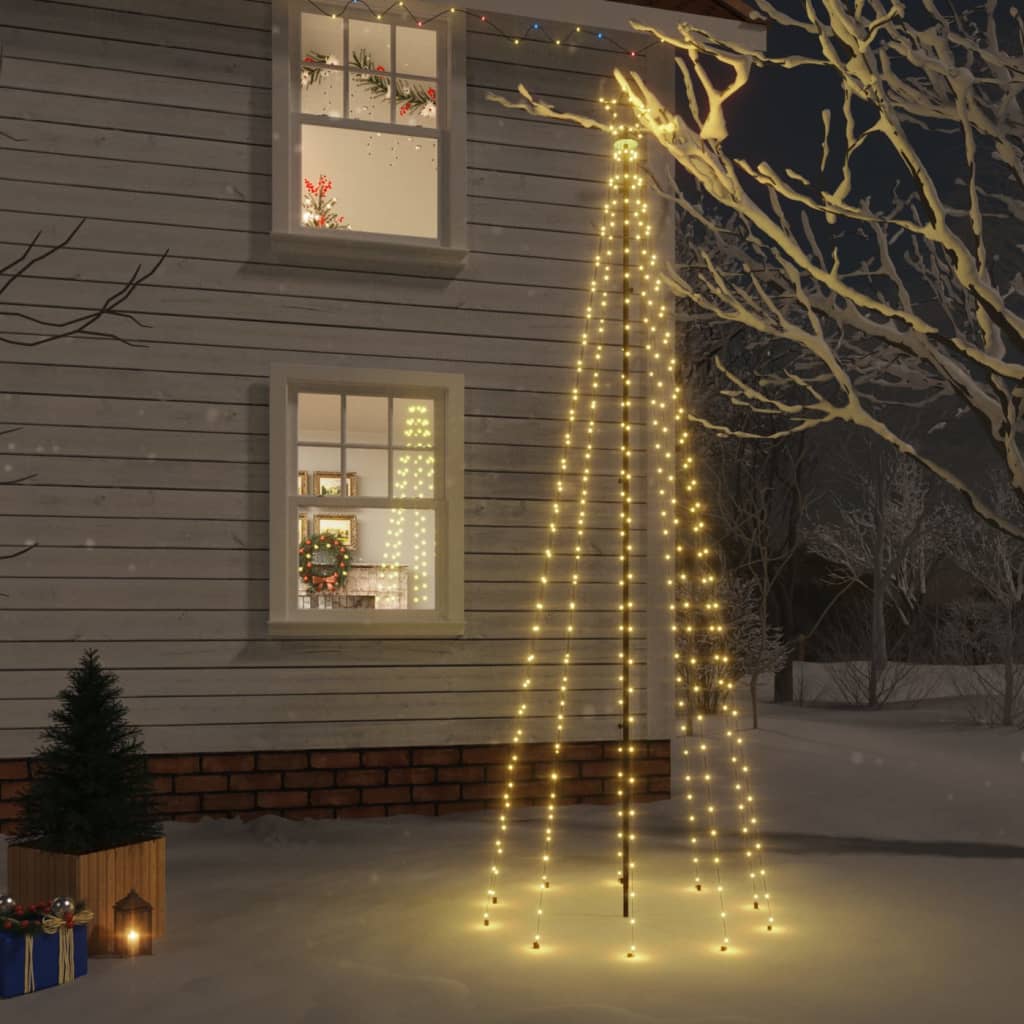 vidaXL Albero di Natale con Puntale Bianco Caldo 310 LED 300 cm