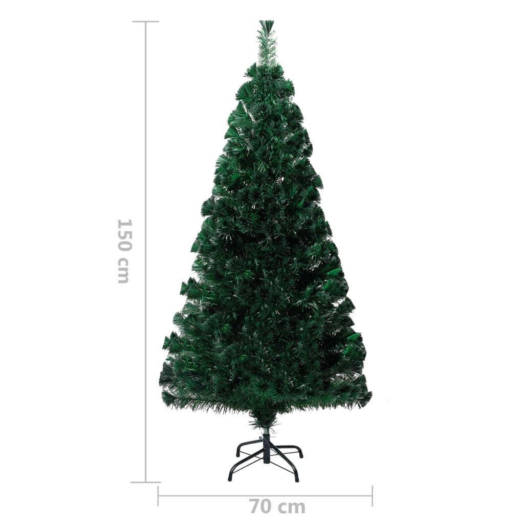 vidaXL Albero di Natale con Supporto Verde 150 cm in Fibra Ottica