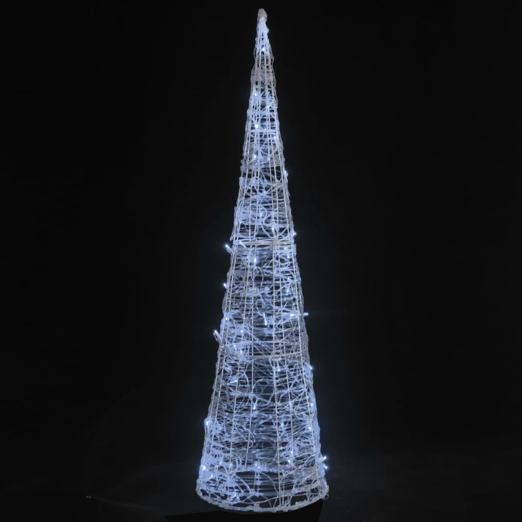 vidaXL Piramide Decorativa Cono Luce LED Acrilico Bianco Freddo 90 cm