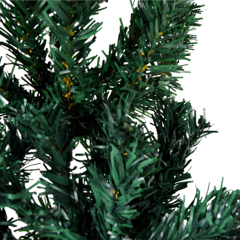 vidaXL Albero Natale Artificiale Sottile a Metà Supporto Verde 210 cm