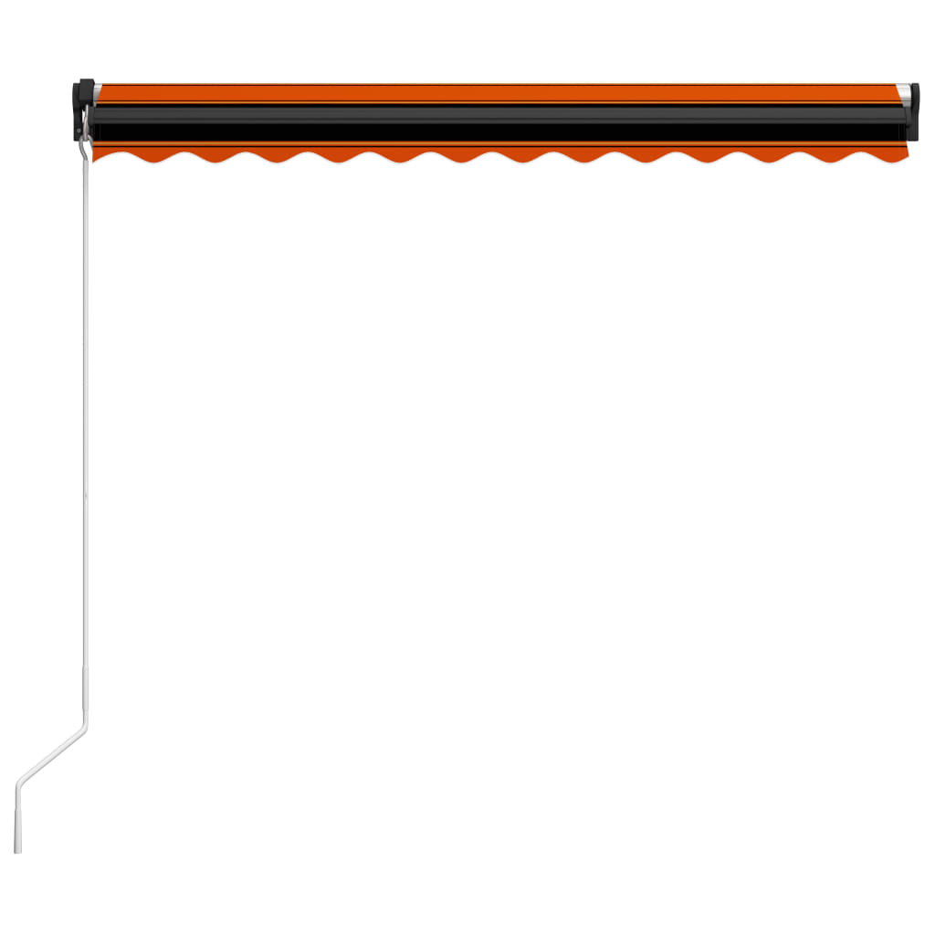 vidaXL Tenda da Sole Retrattile con LED 350x250 cm Arancione e Marrone