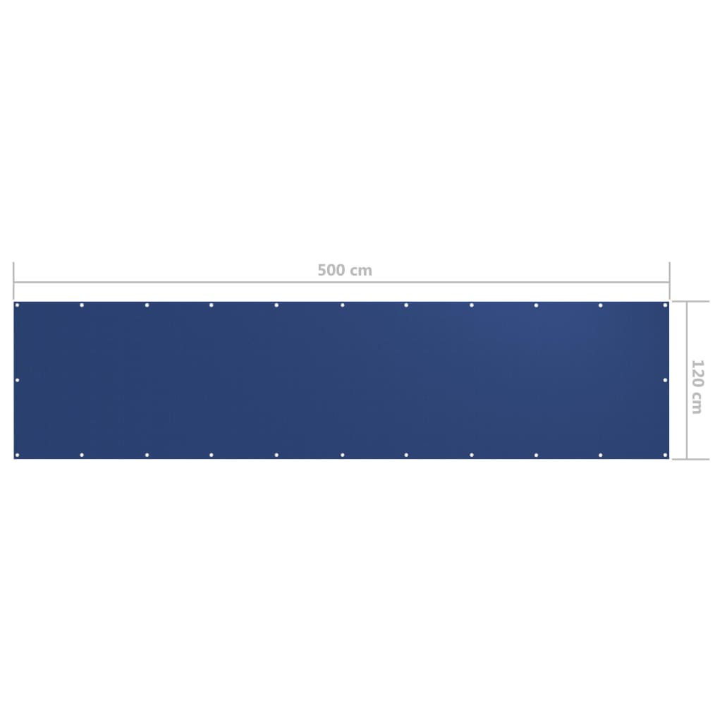 vidaXL Paravento Balcone Blu 120x500 cm in Tessuto Oxford