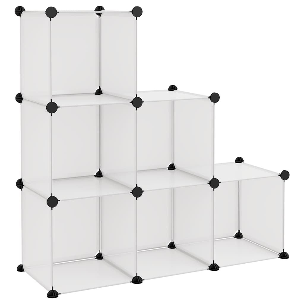 vidaXL Organizzatore Portaoggetti con 6 Cubi Trasparenti in PP
