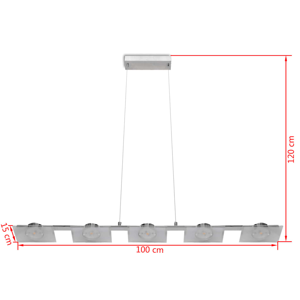 Lampada a sospensione a LED acrilico 100 cm Bianco caldo 5 x 5 W