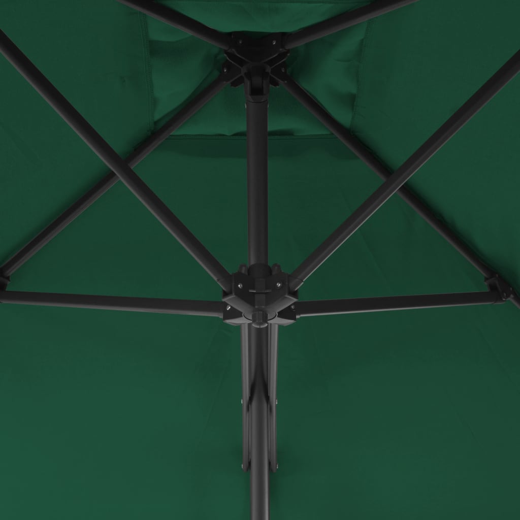 vidaXL Ombrellone da Esterni con Palo in Acciaio 250x250 cm Verde