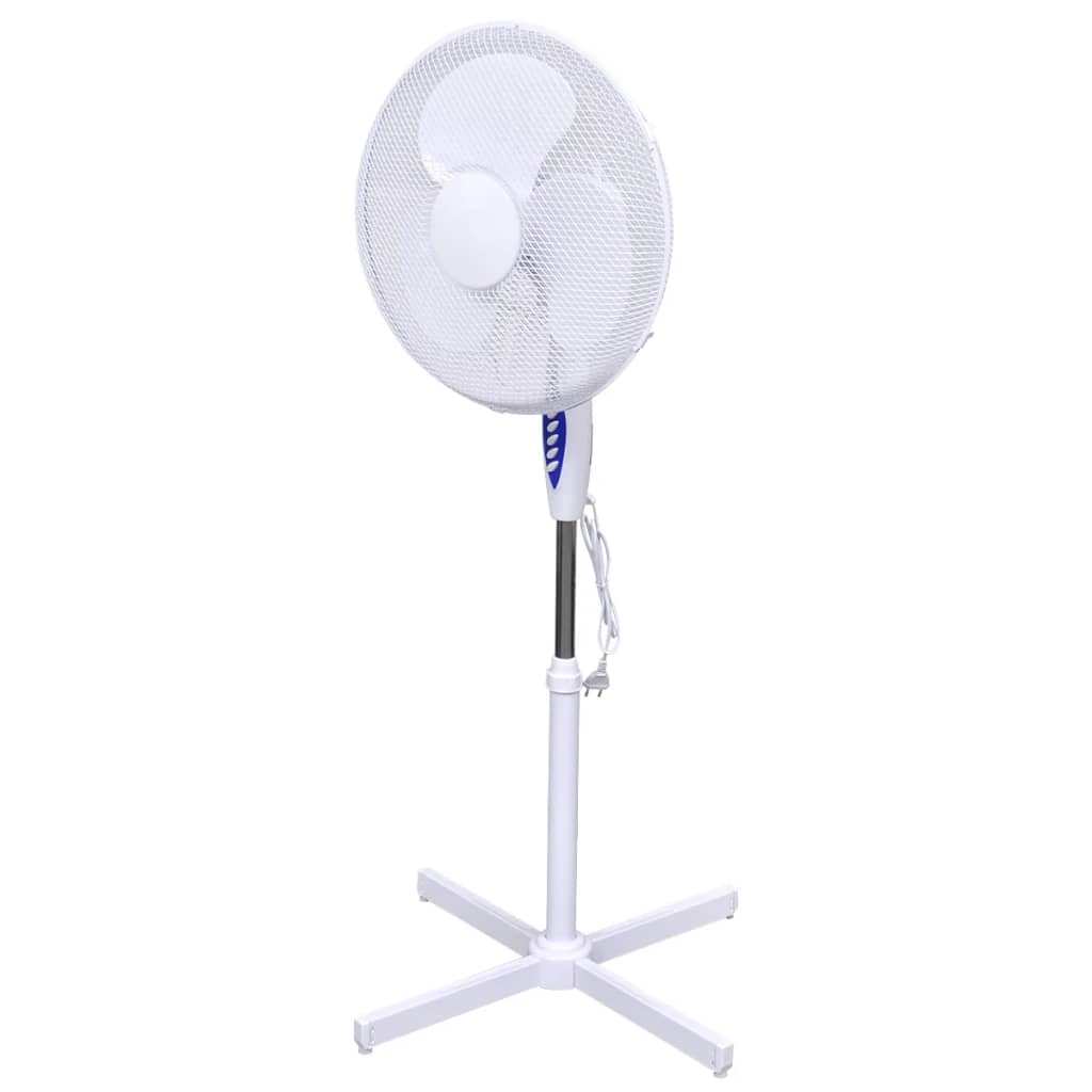 Ventilatore da Terra Oscillante Regolabile 60 W Bianco