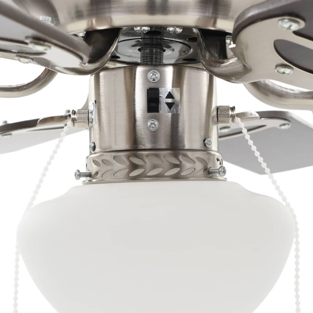 vidaXL Ventilatore da Soffitto Decorato con Luce 82cm Marrone Scuro