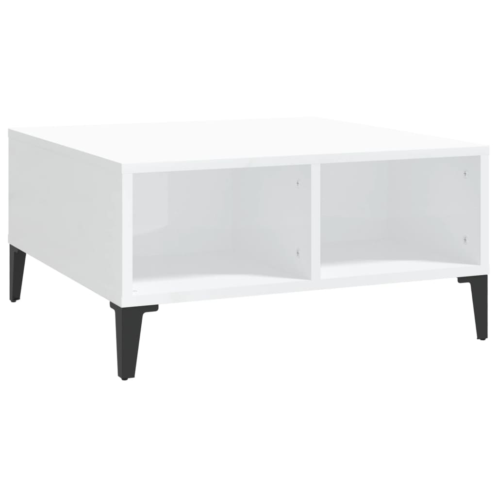 vidaXL Tavolino da Salotto Bianco Lucido 60x60x30 cm Legno Multistrato