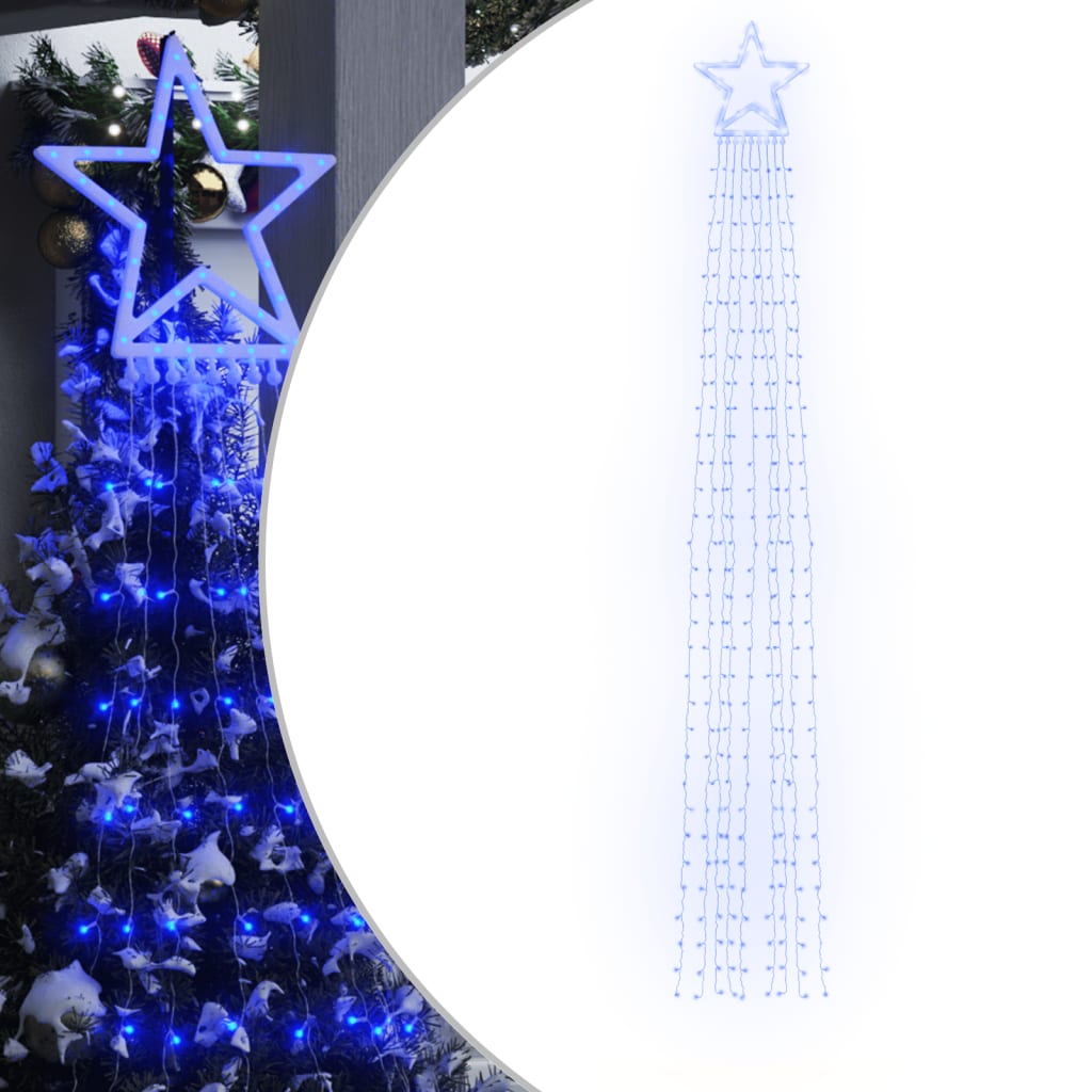 vidaXL Illuminazione per Albero di Natale 320 LED Blu 375 cm