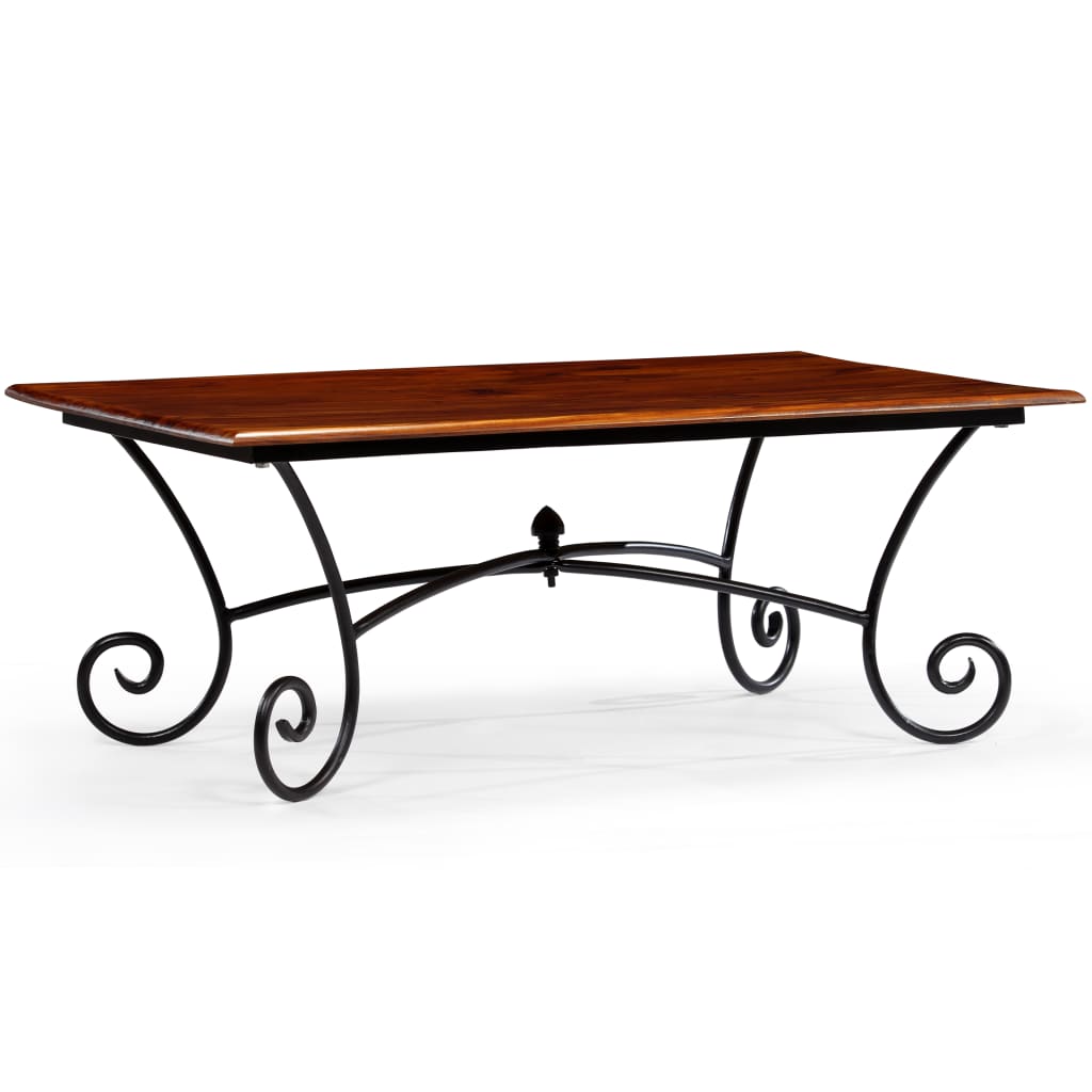 vidaXL Tavolino con Gambe Curve in Massello di Sheesham 110x60x39 cm