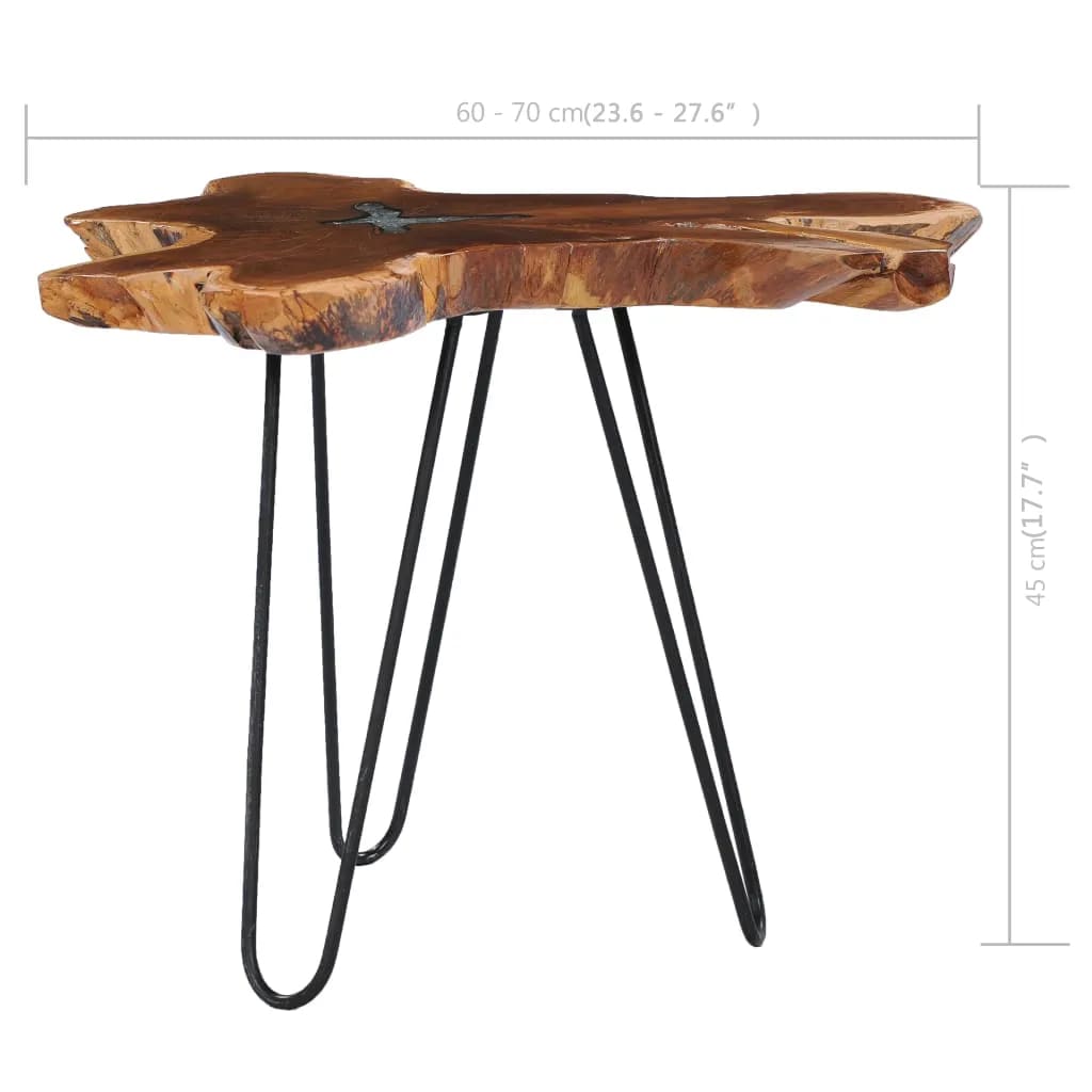 vidaXL Tavolino da Caffè 70x45 cm Legno Massello Teak e Poliresina