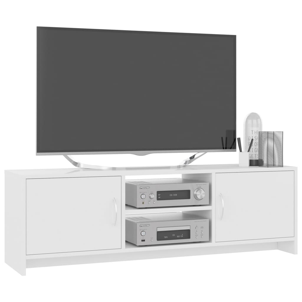 vidaXL Mobile Porta TV Bianco Lucido 120x30x37,5 cm Legno Multistrato