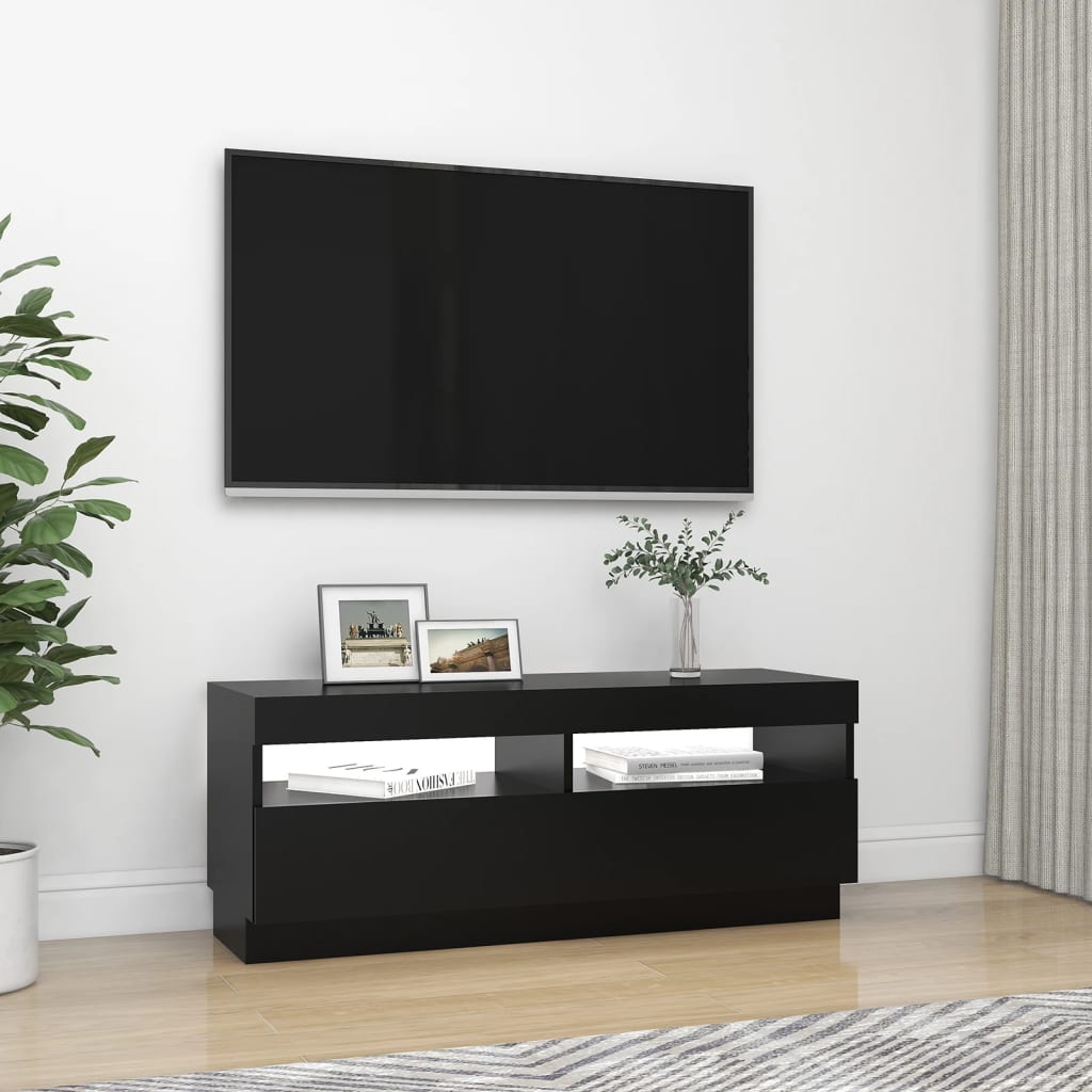 vidaXL Mobile Porta TV con Luci LED Nero 100x35x40 cm