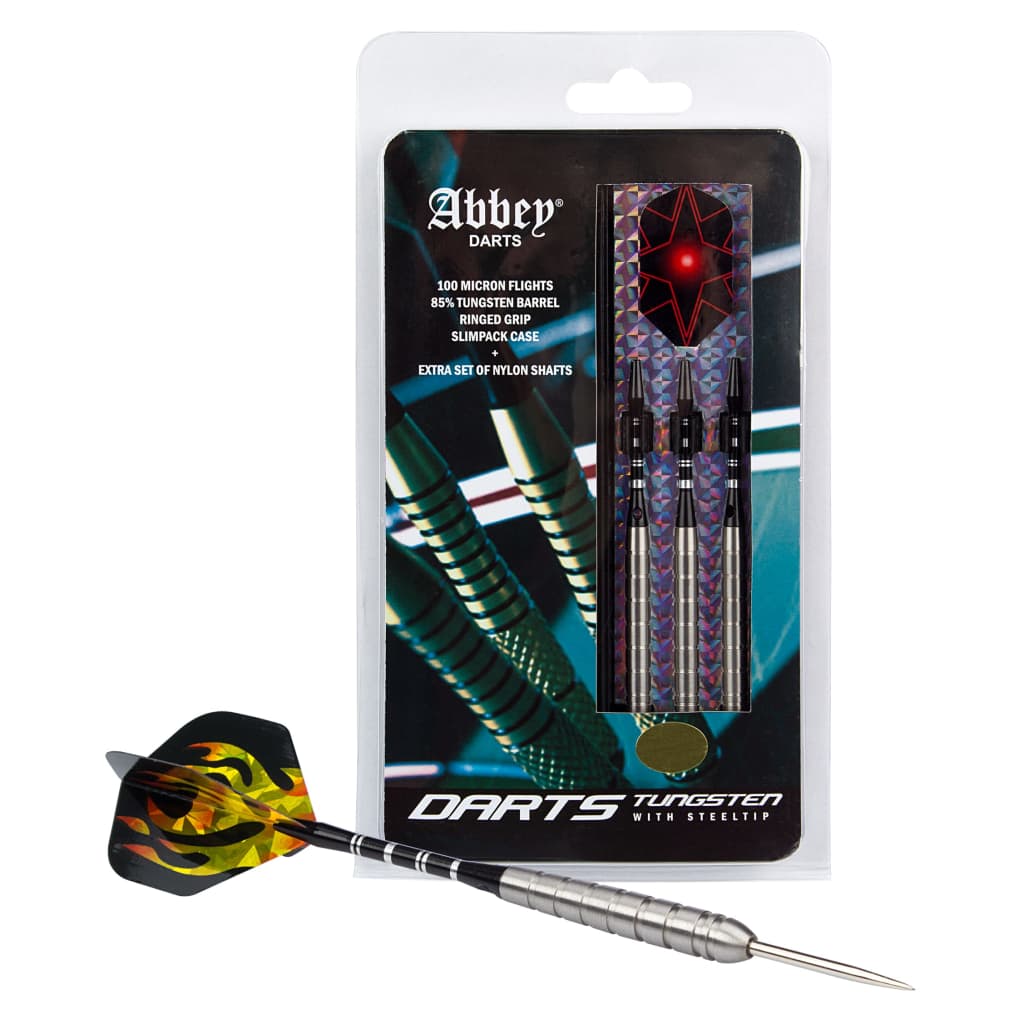 Abbey Darts Set di Freccette 3 pz 85% Tungsteno 26 g Argento