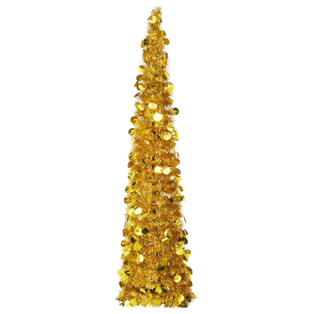vidaXL Albero di Natale Artificiale Apribile Dorato 150 cm PET