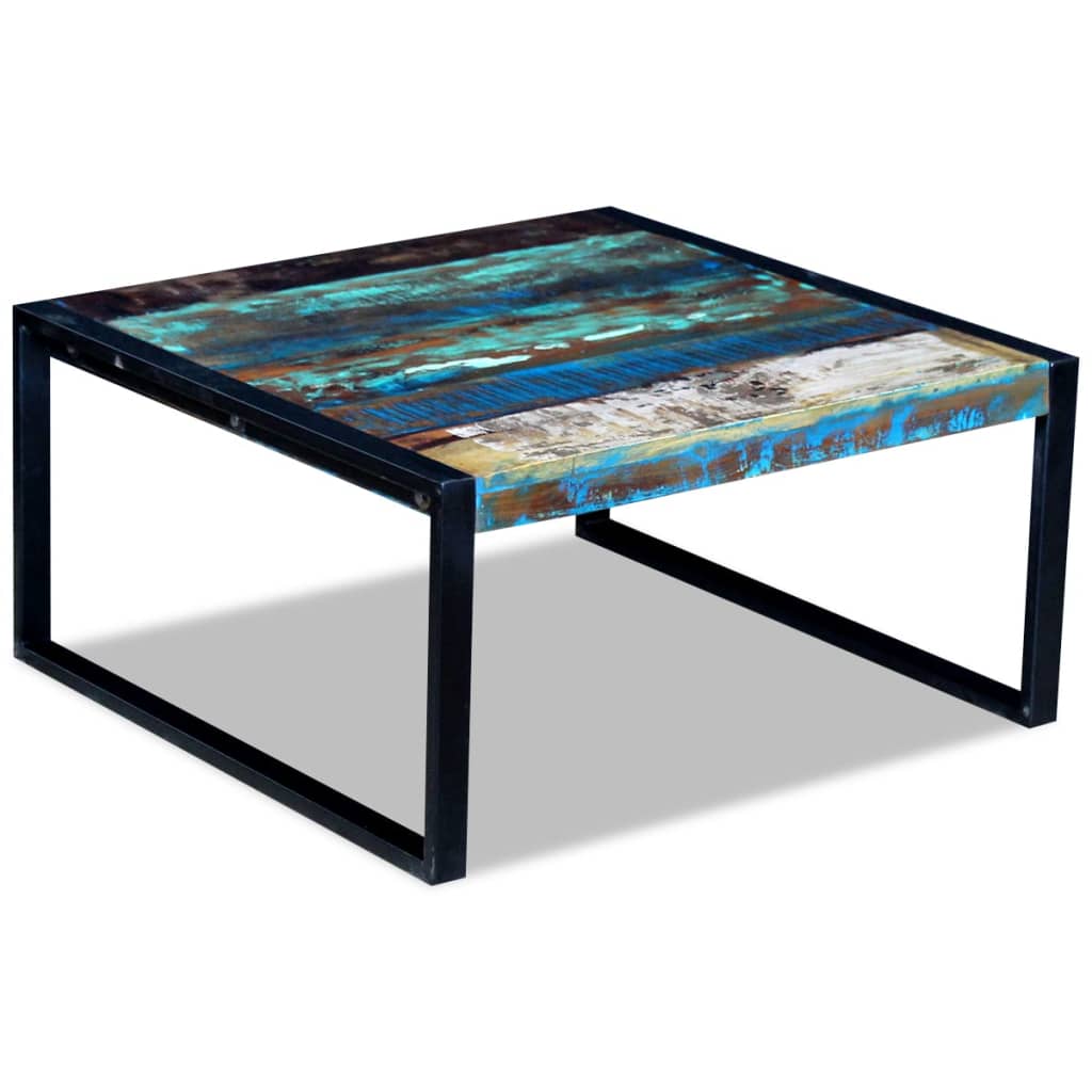vidaXL Tavolino da Salotto in Legno Massello Anticato 80x80x40 cm