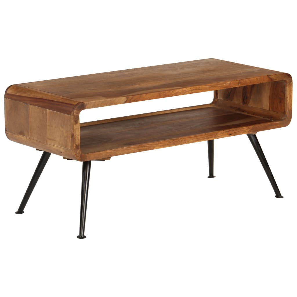 vidaXL Tavolino da Salotto in Legno Massello di Sheesham 95x40x45 cm