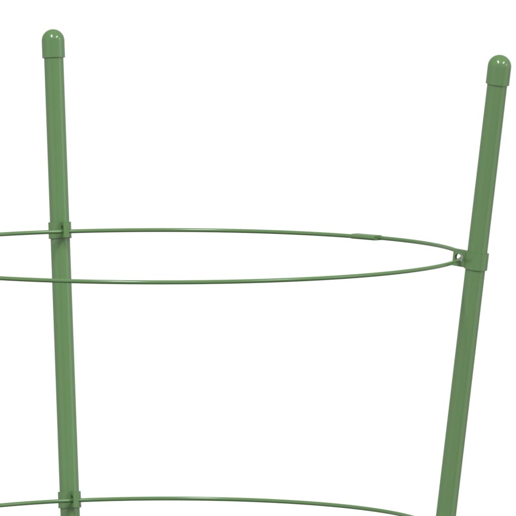 vidaXL Supporti Piante da Giardino con 3 Anelli 5pz Verde 45cm Acciaio