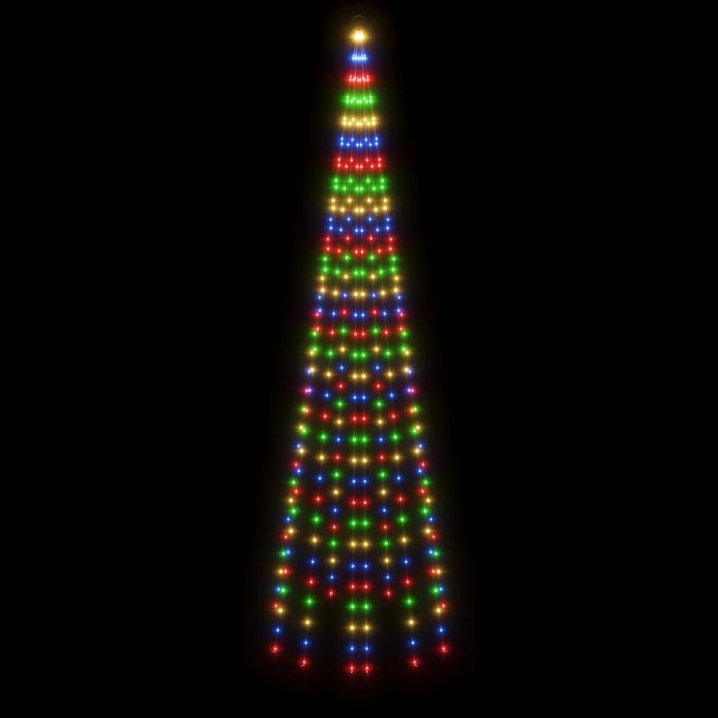 vidaXL Albero di Natale Pennone Colorato 310 LED 300 cm