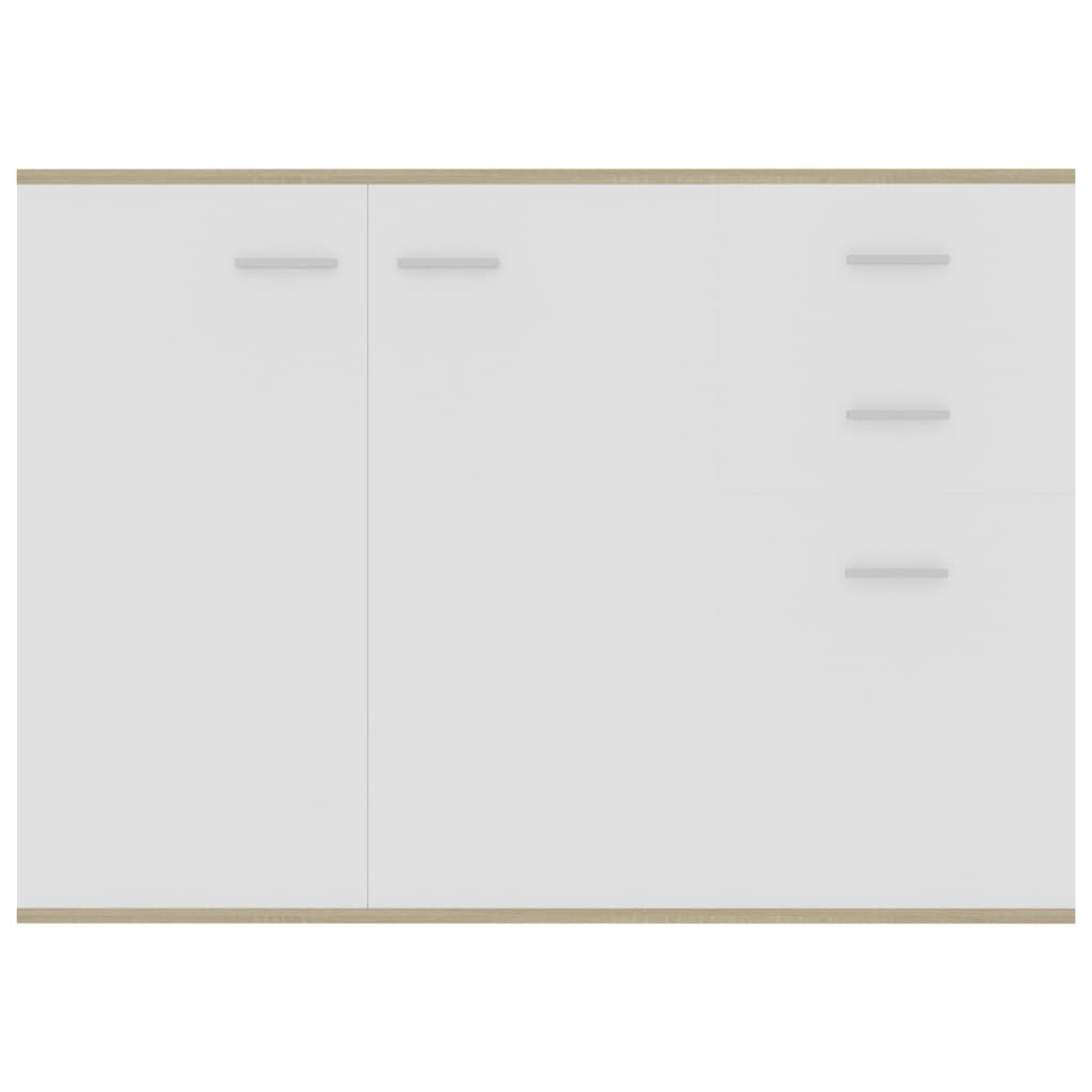 vidaXL Credenza Bianca e Rovere Sonoma 105x30x75 cm Legno Multistrato