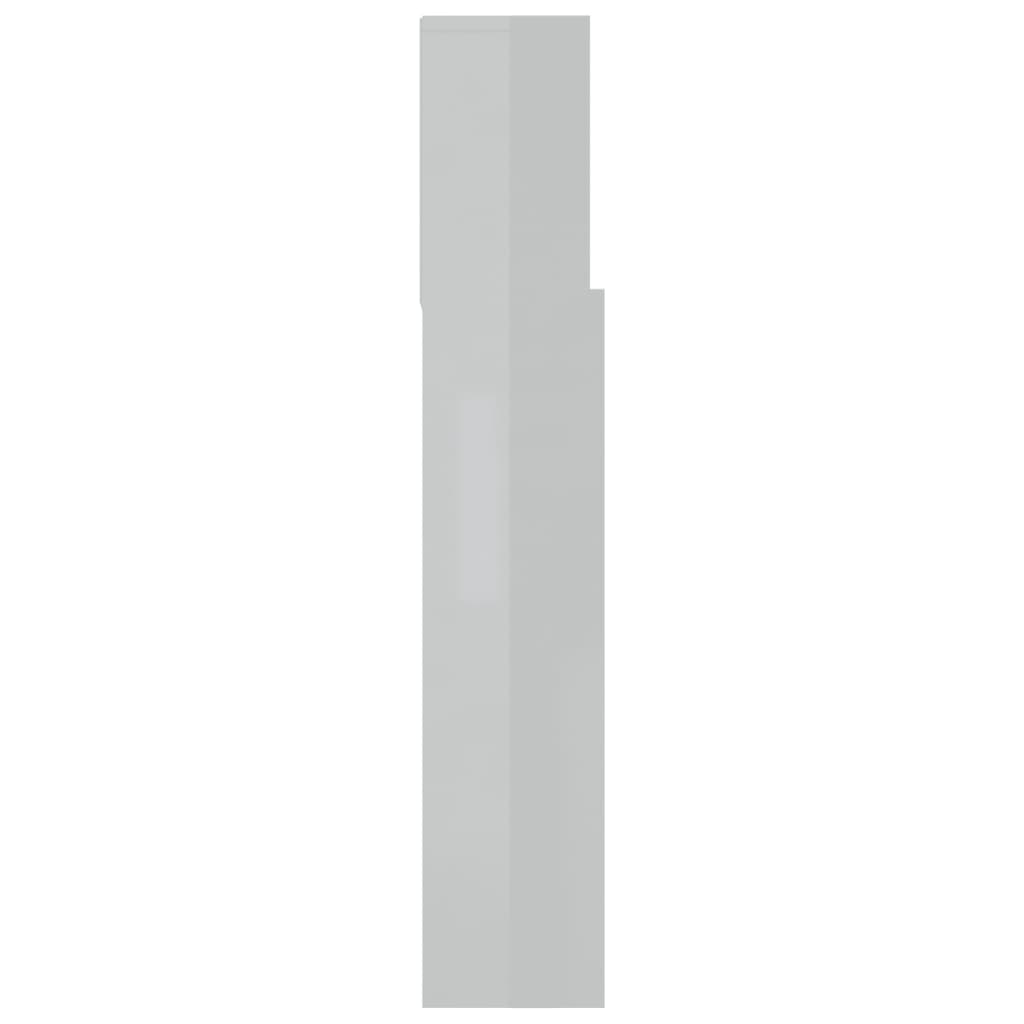 vidaXL Testiera con Contenitore Bianco Lucido 120x19x103,5 cm