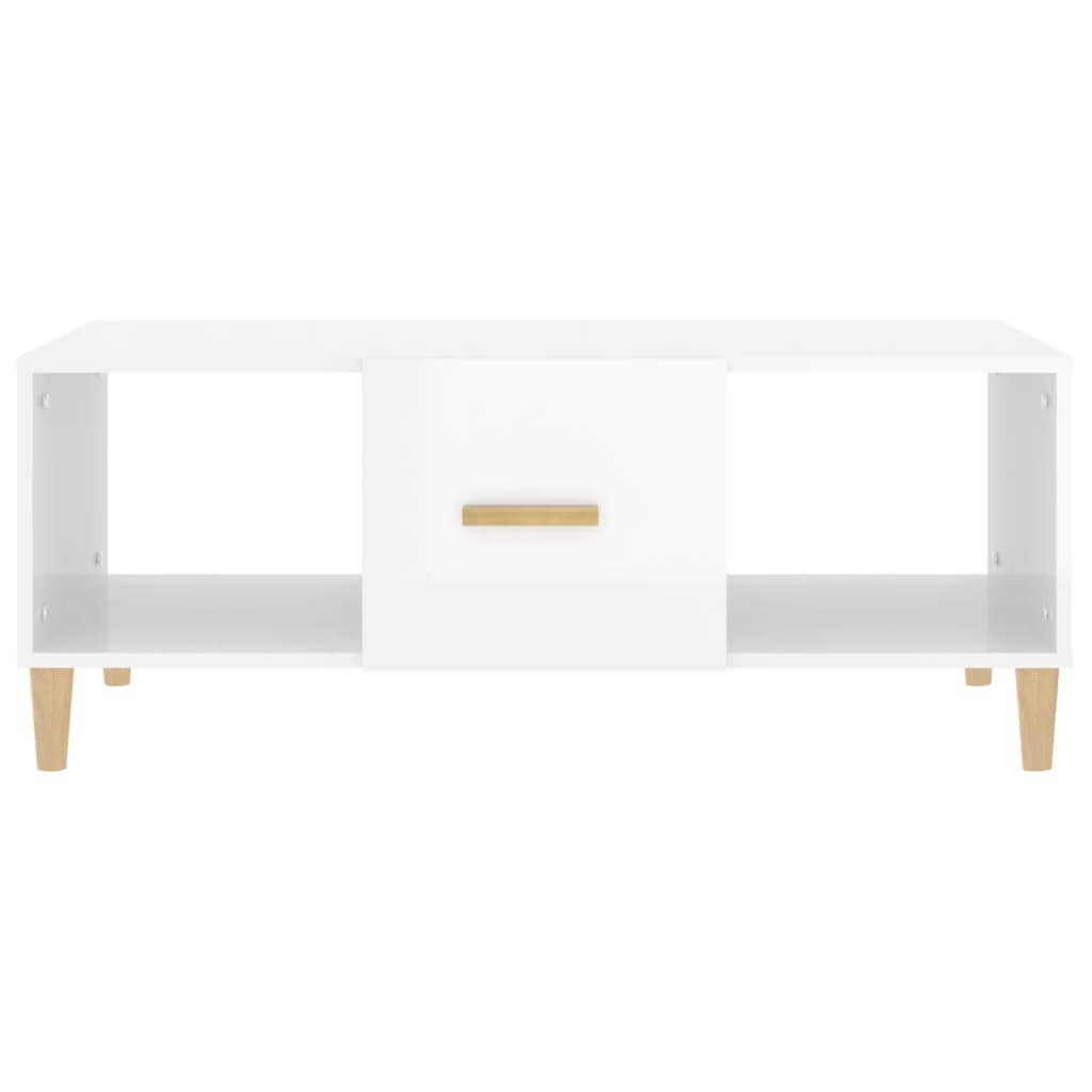 vidaXL Tavolino da Salotto Bianco Lucido 102x50x40cm Legno Multistrato