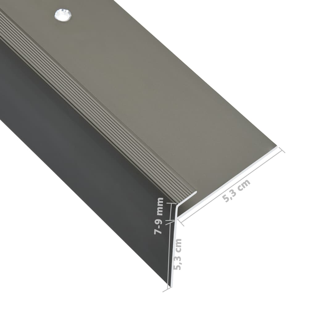 vidaXL Profili a F per Gradini 15 pz in Alluminio 90 cm Marrone