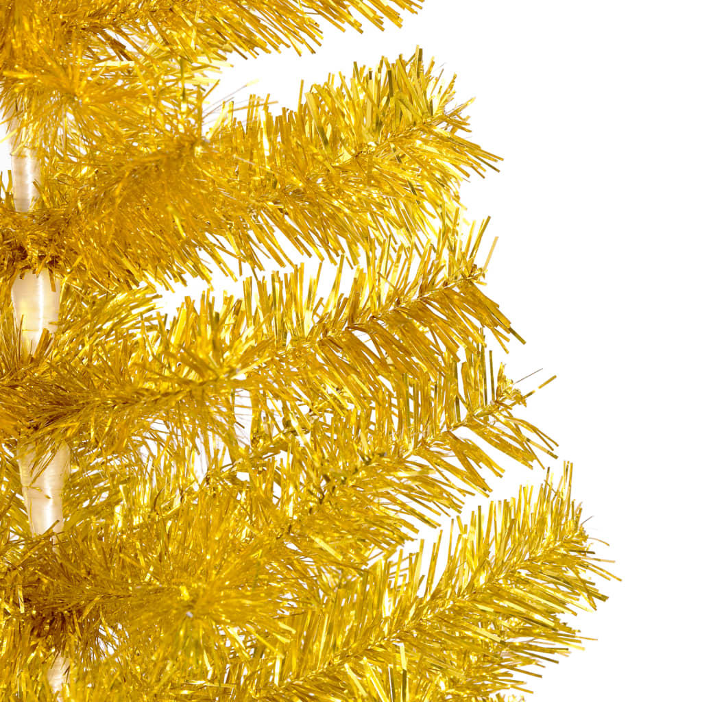 vidaXL Albero di Natale Preilluminato con Supporto Oro 210 cm in PET