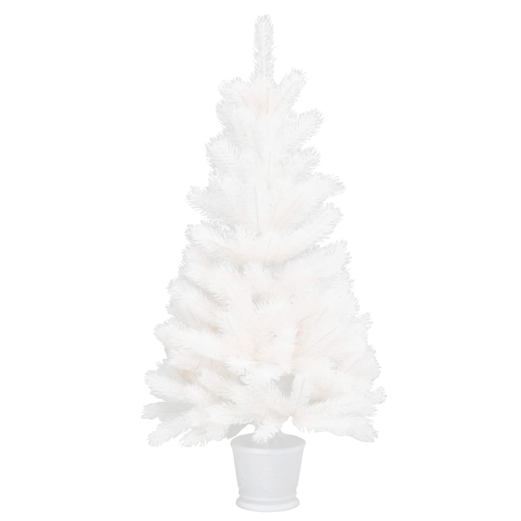 vidaXL Albero di Natale Artificiale con Aghi Realistici Bianco 90 cm
