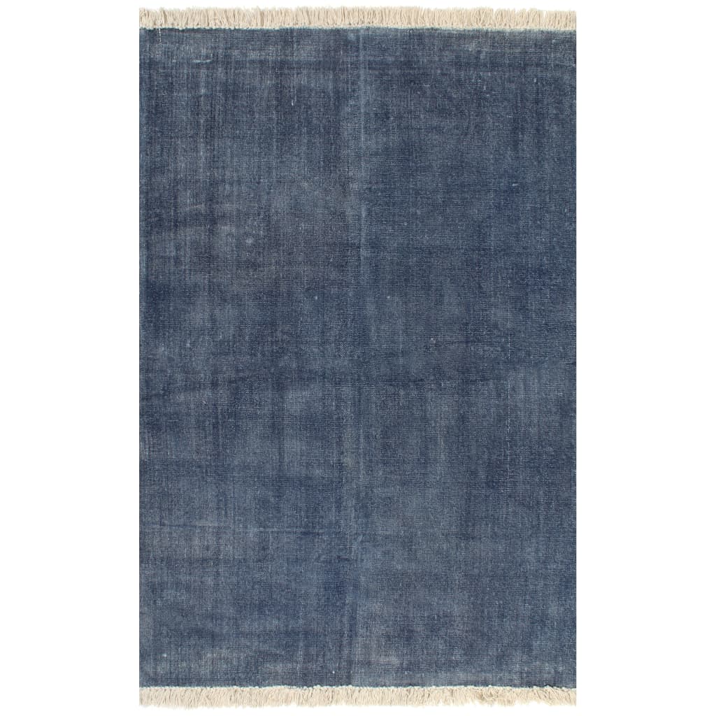 vidaXL Tappeto Kilim in Cotone 120x180 cm Blu