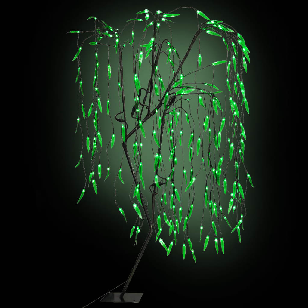 vidaXL Albero di Natale Luce a LED Verde Salice 150 cm