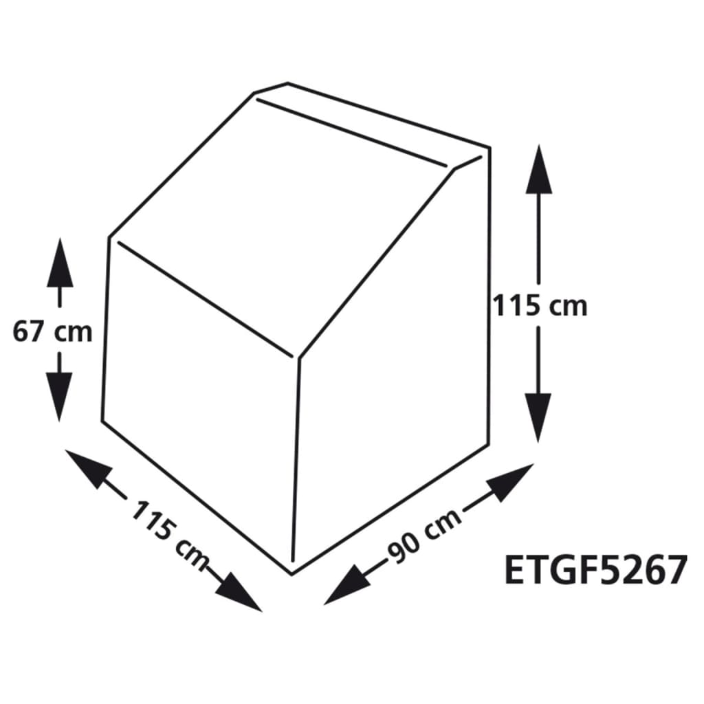 Eurotail Telo Copertura per Mobili da Esterni 115x90x115/67 cm Grigio