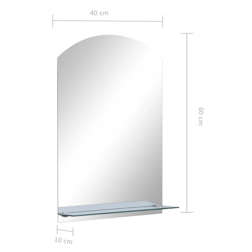 vidaXL Specchio da Parete con Mensola 40x60 cm in Vetro Temperato