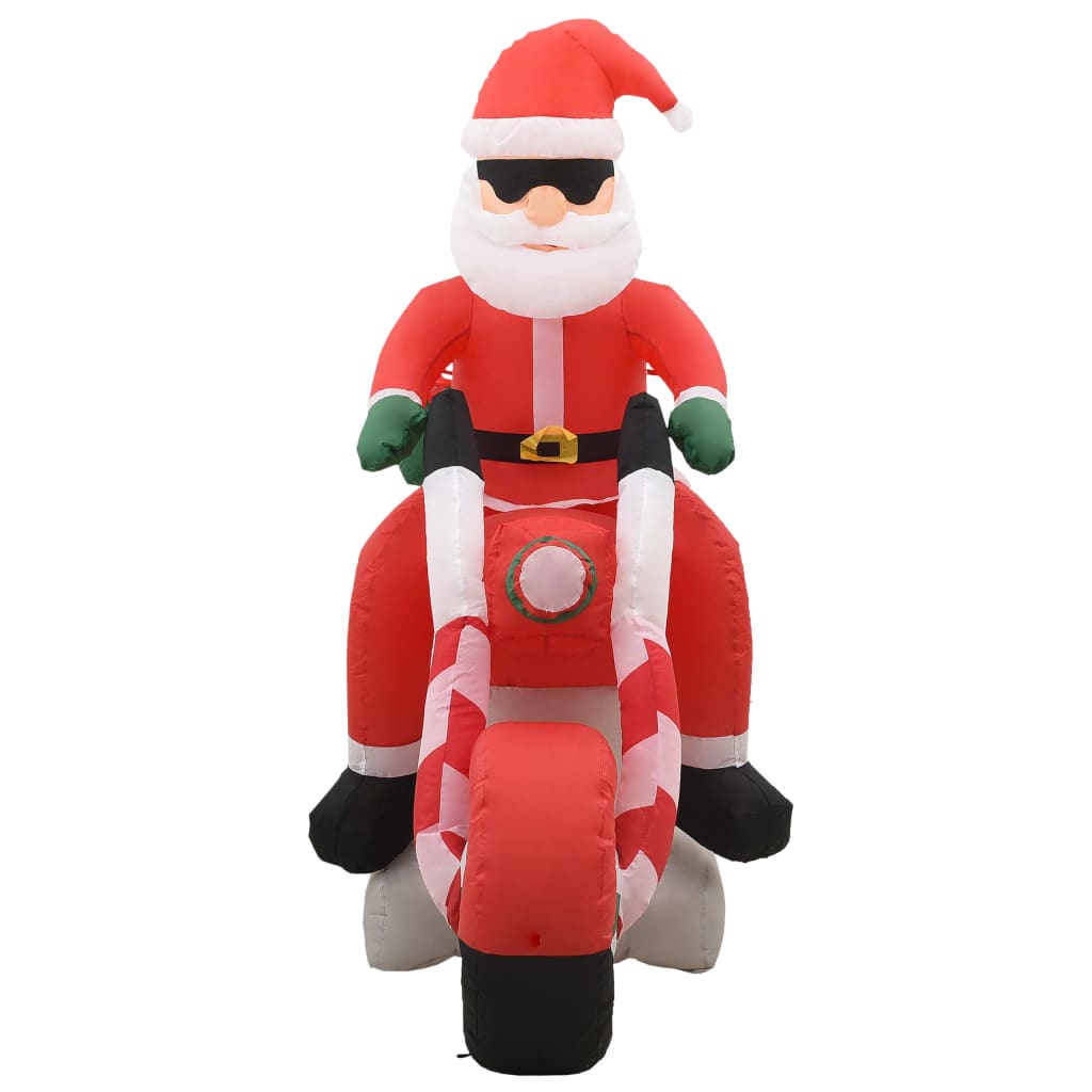 vidaXL Babbo Natale Gonfiabile sulla Moto LED IP44 160 cm