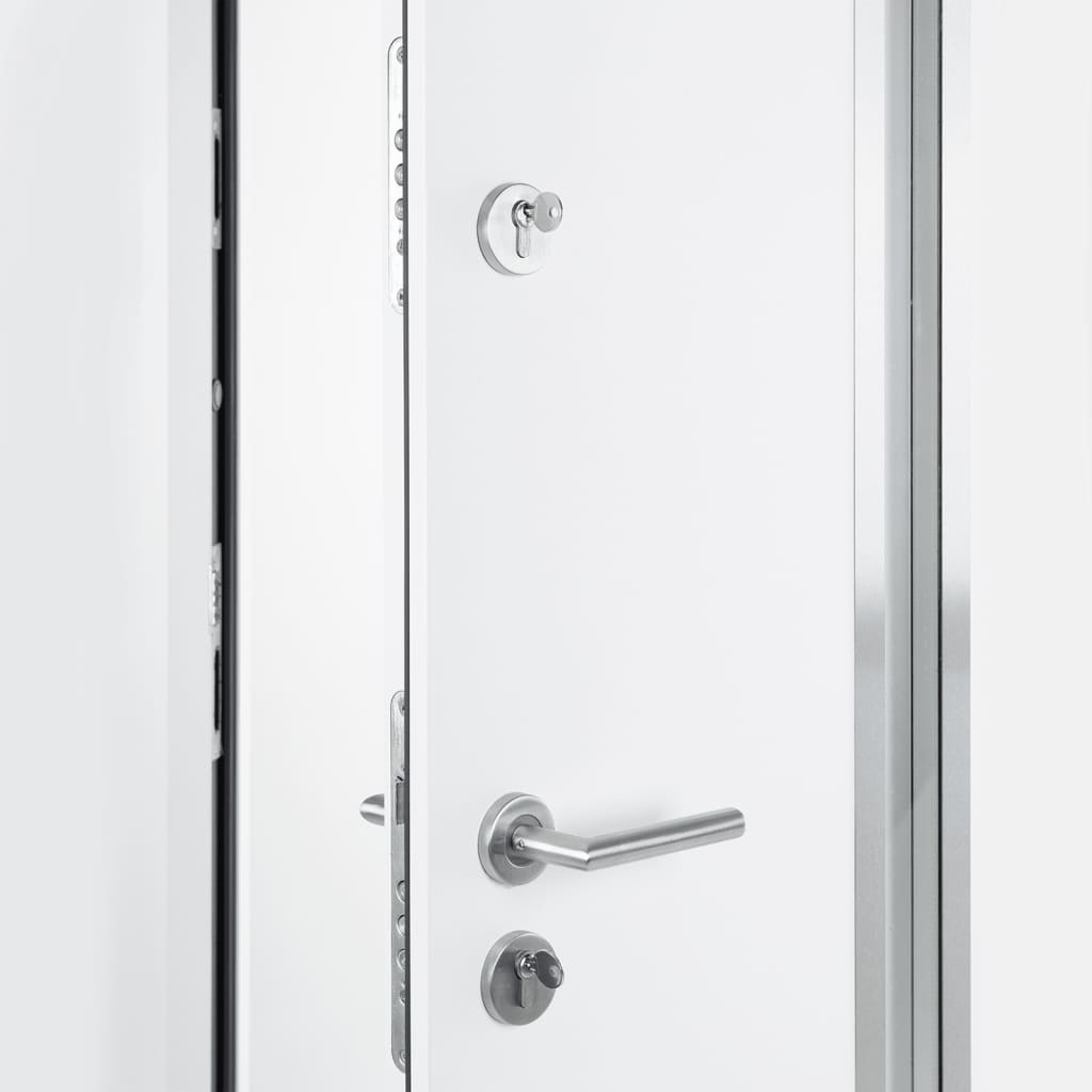 vidaXL Porta Ingresso Bianca 90x200 cm in Alluminio